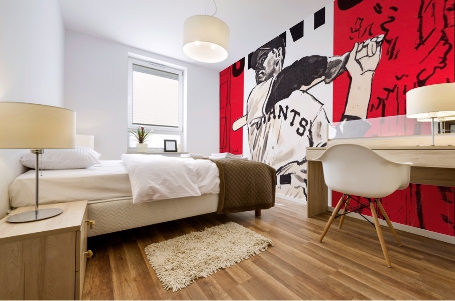 vintage san francisco giants white poster Mural print