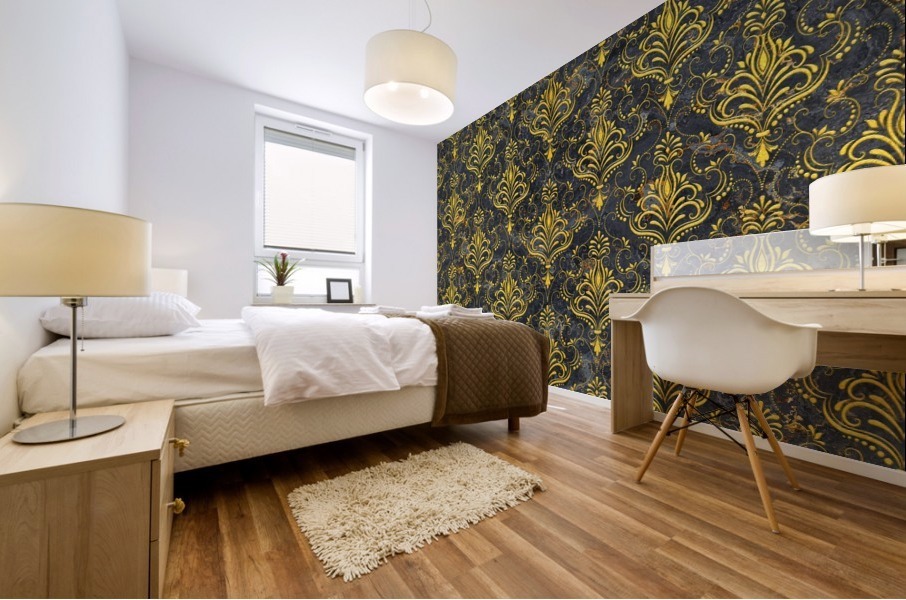 Golden pattern with marble Mural print