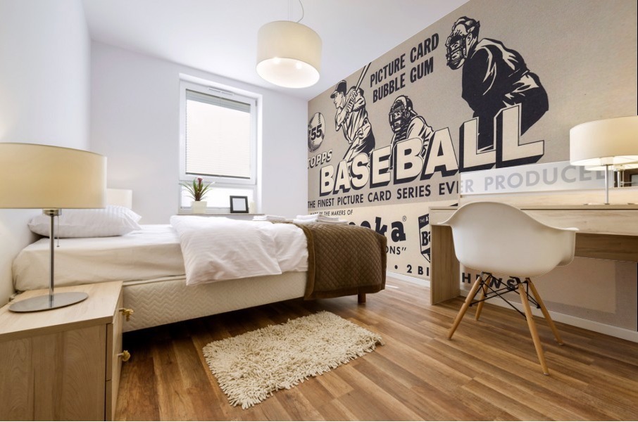 1955 Topps Baseball Bazooka Bubble Gum Ad Mural print