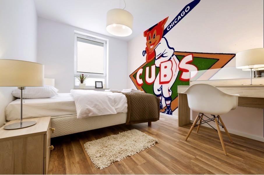 Vintage Chicago Cubs Cartoon Art Mural print