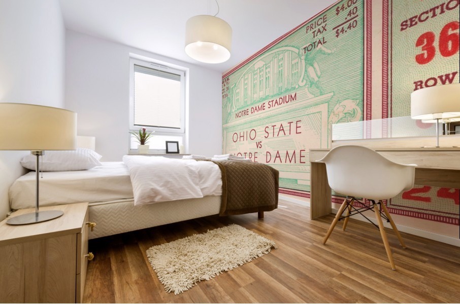 1936 notre dame ohio state football ticket stub sports art Mural print