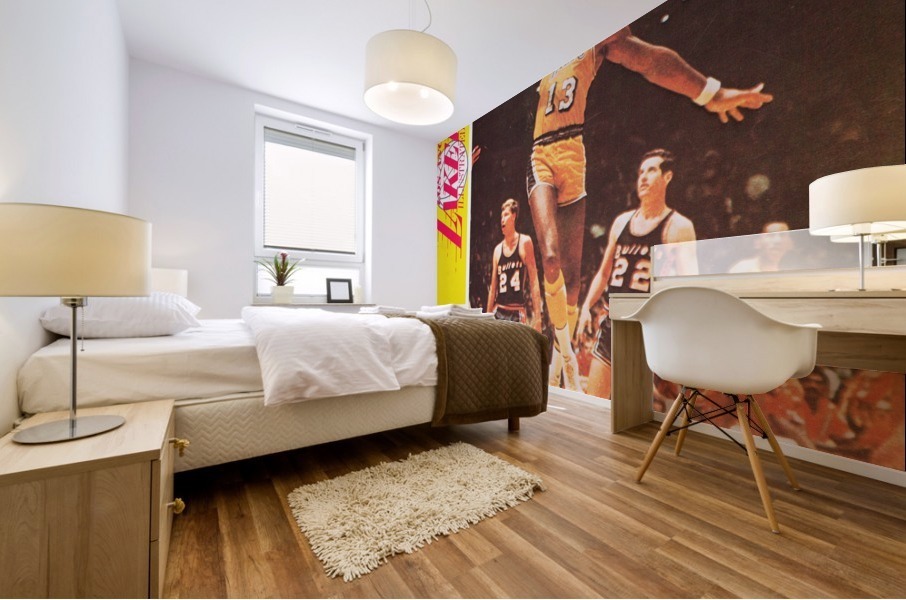 1968 LA Lakers Retro Basketball Poster  Mural print