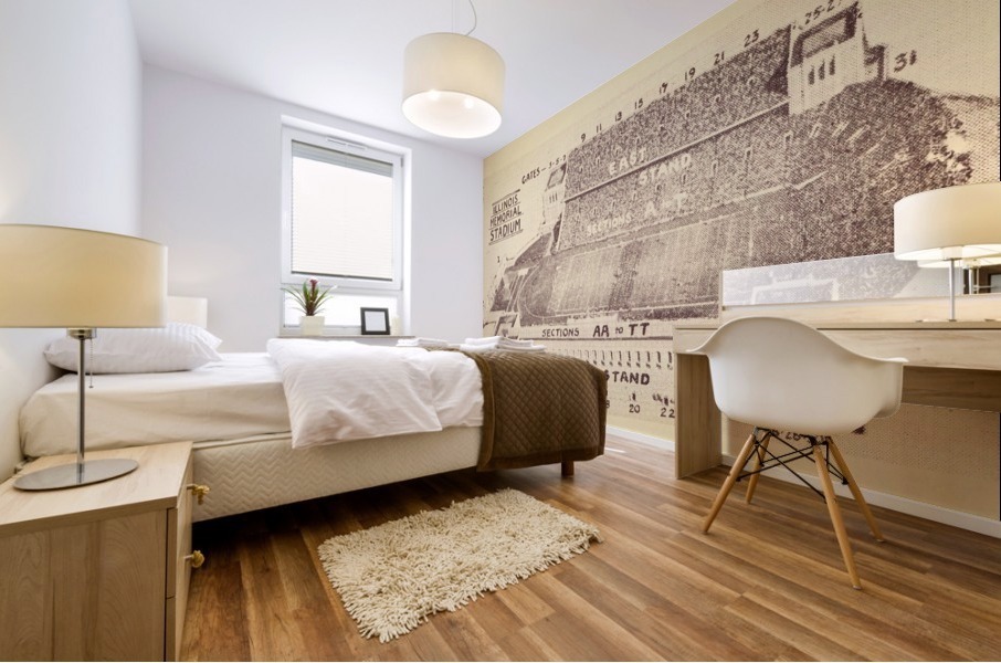 1933 Illinois Memorial Stadium Map Wall Art Mural print