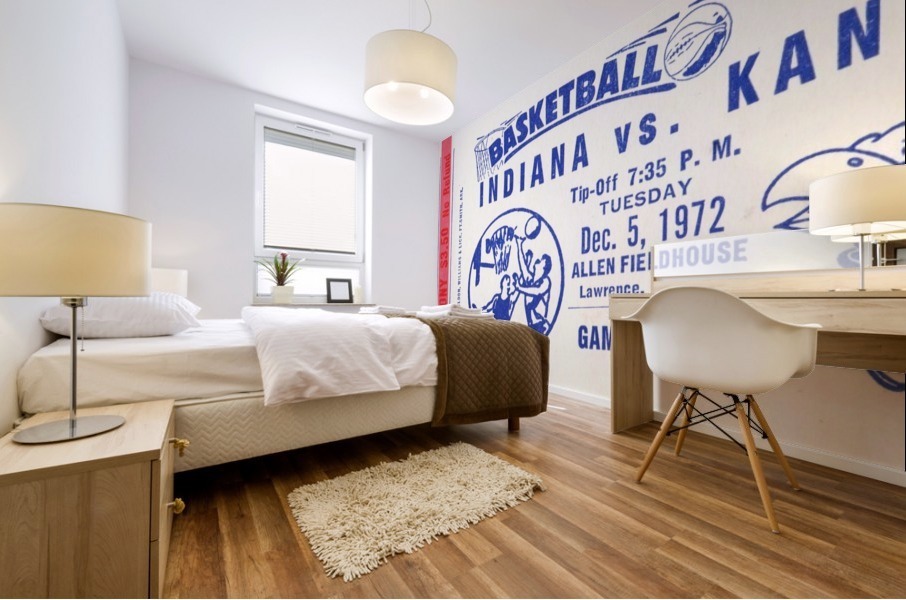1972_College_Basketball_Kentucky vs. Indiana_Allen Fieldhouse_Lawrence KS Mural print