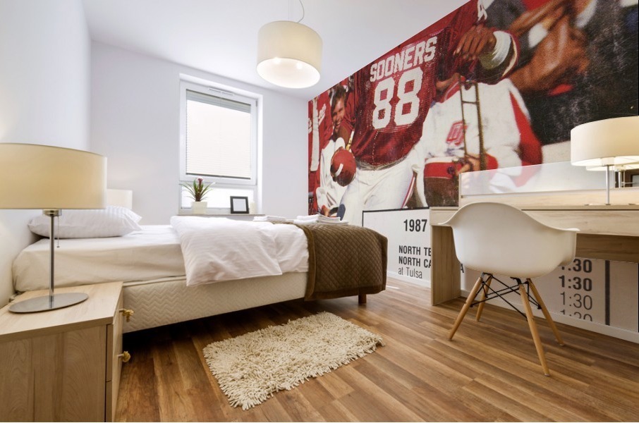 1987 oklahoma sooners football schedule poster Mural print