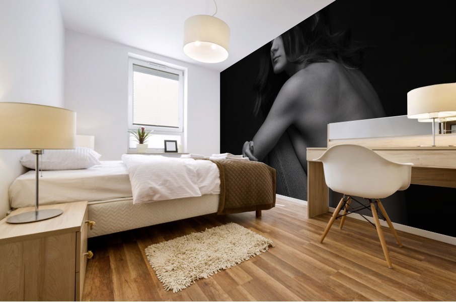 Black and White Woman Portrait 1 Mural print