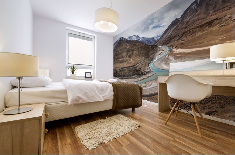 Confluence - Indus and Zanskar Rivers in Ladakh Himalaya India Mural print