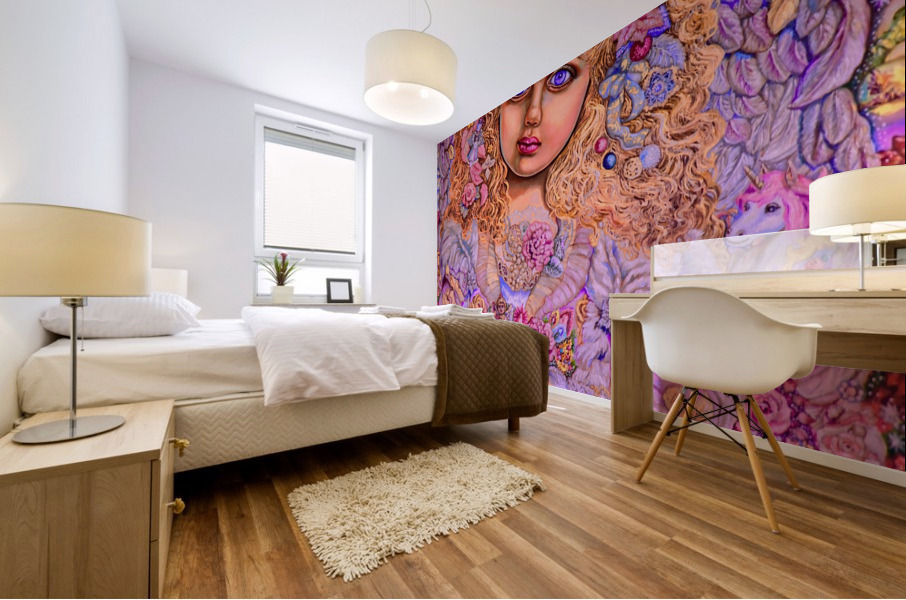 Yumi SugaiChristmas light angel. Mural print