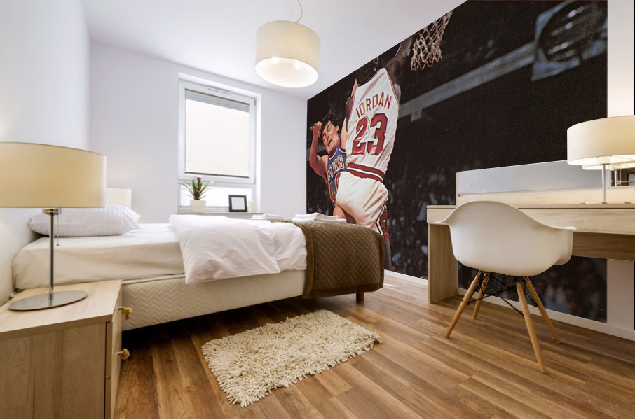 Jordan Dunk over Laimbeer Mural print