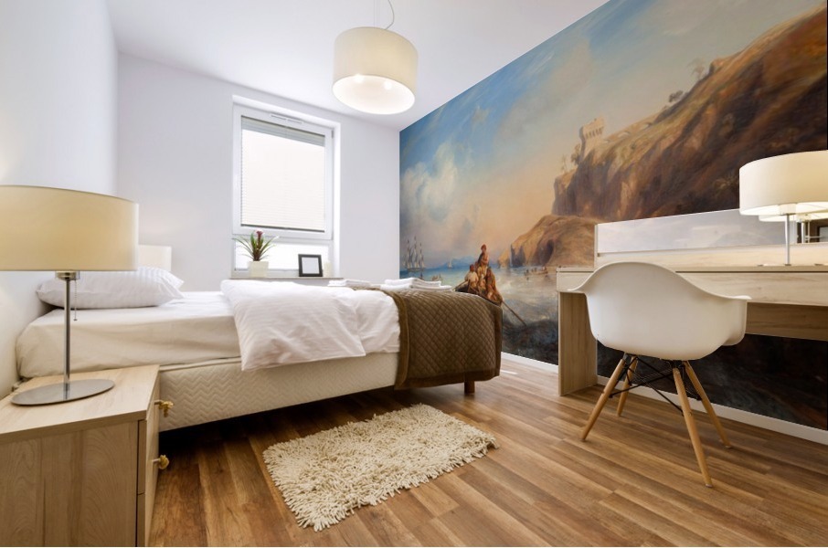 Ships By The Coast Mural print