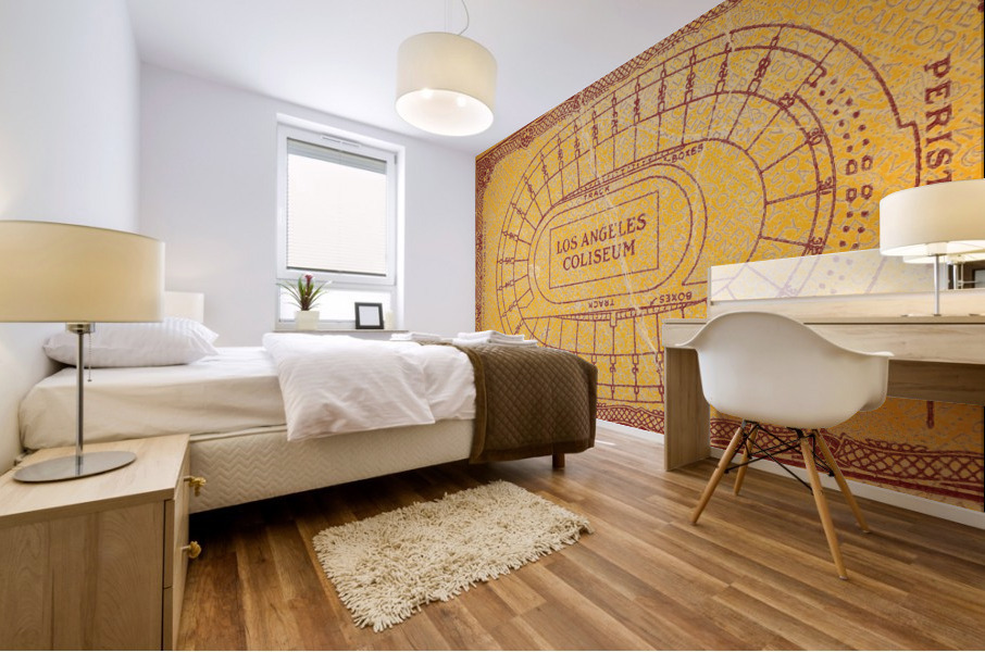 1930 Los Angeles Coliseum Stadium Map Mural print