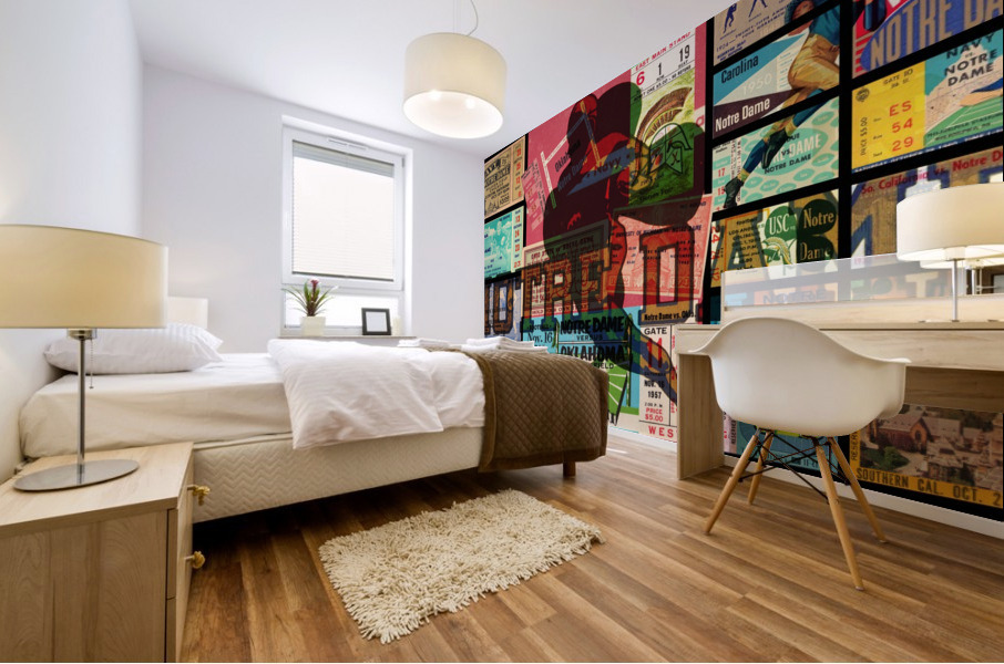 Notre Dame Football Ticket Stub Collage Mural print