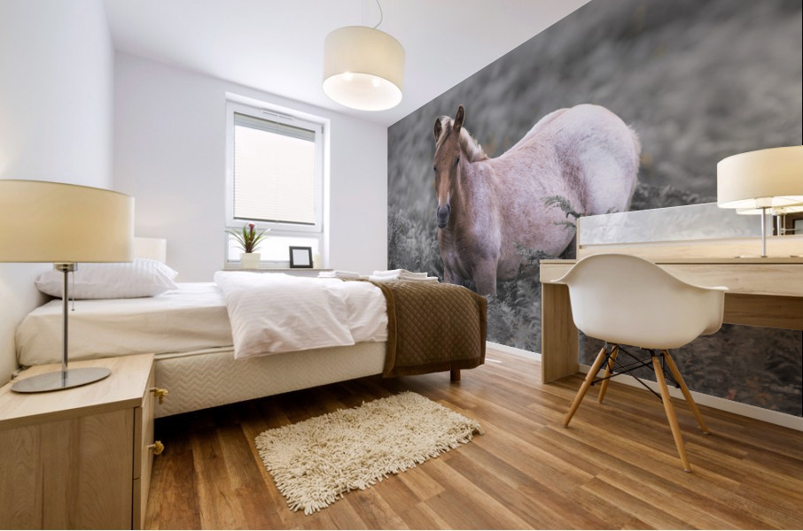 Wild Horses, New Forest Mural print