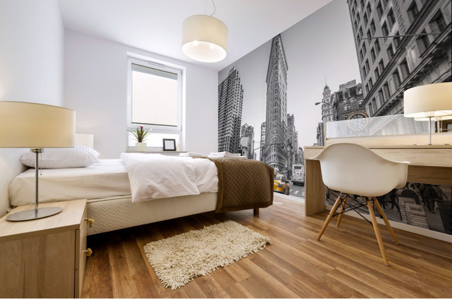 Yellow Taxis,  Flatiron Building, Manhattan, New York Mural print