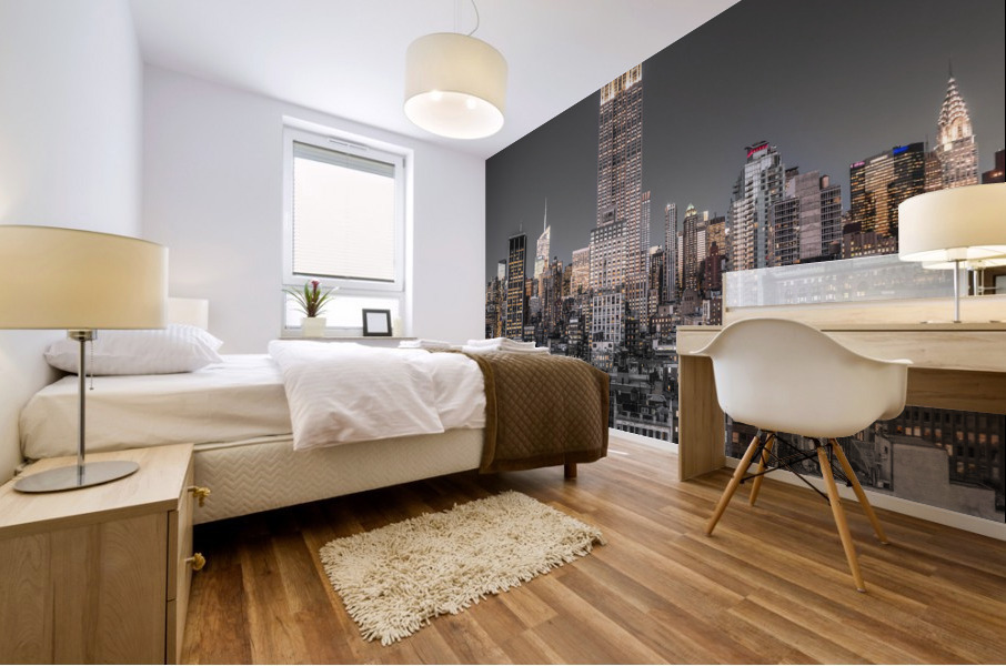 Empire State Building with New York City Manhattan skyline with skyscrapers Mural print