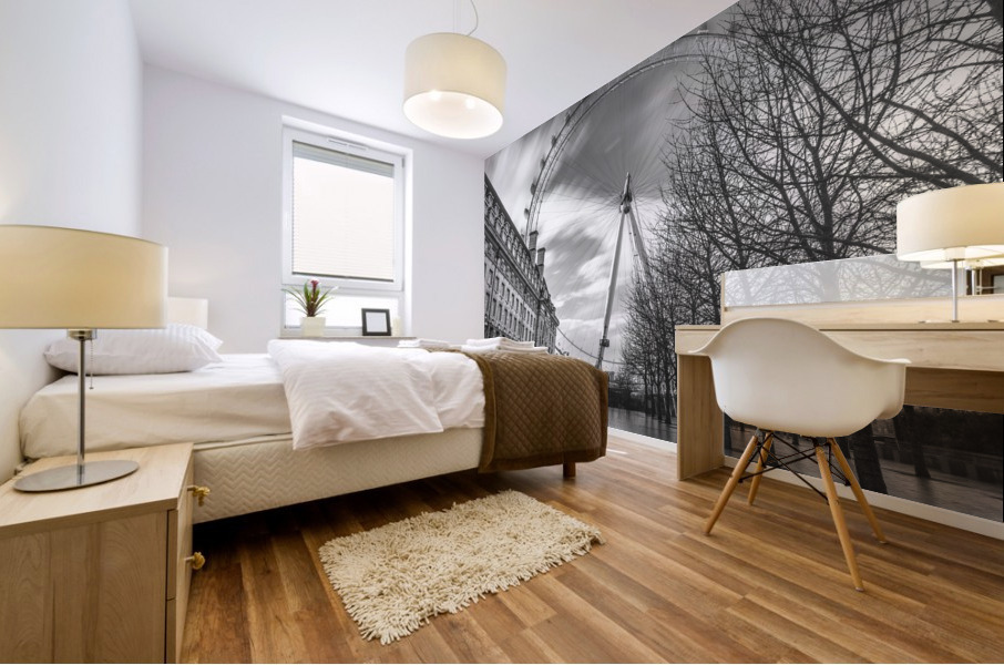 Millennium Wheel in city of London, UK Mural print