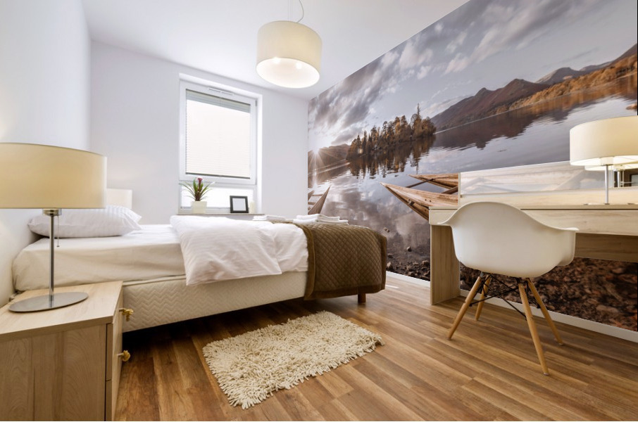 Derwent Isle at sunrise, lake district Mural print