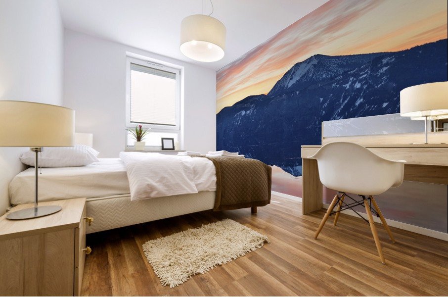 Crater Lake Sunset Mural print