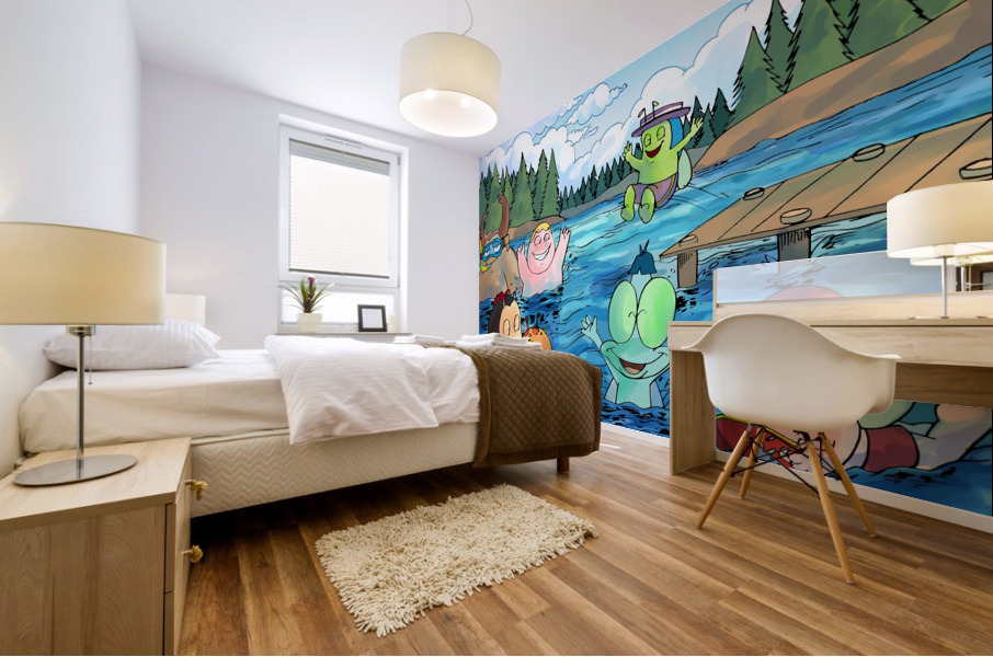 Summer Camp - at the lake - Bugville Critters Mural print