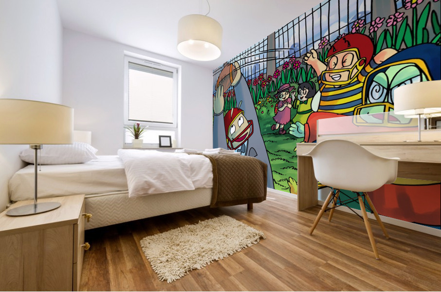 Football With Friends - Bugville Critters Mural print