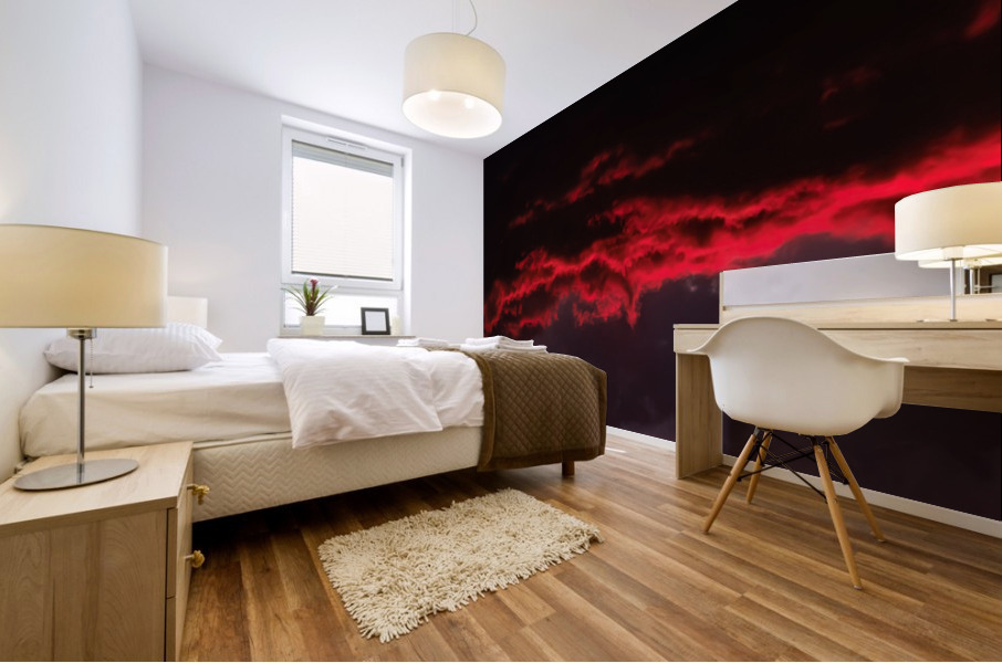 Red Clouds 4 Mural print