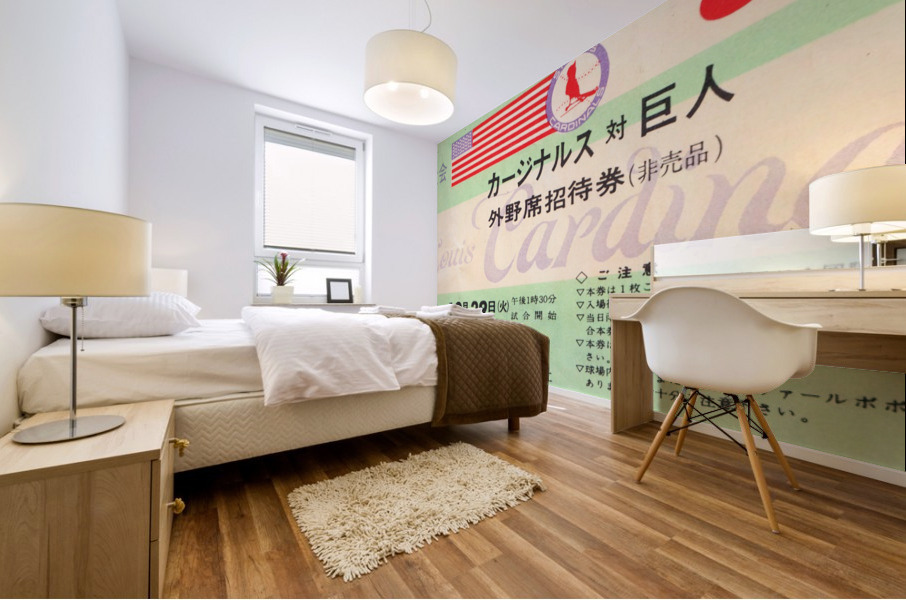 1968 Cardinals Tour of Japan Ticket  Mural print