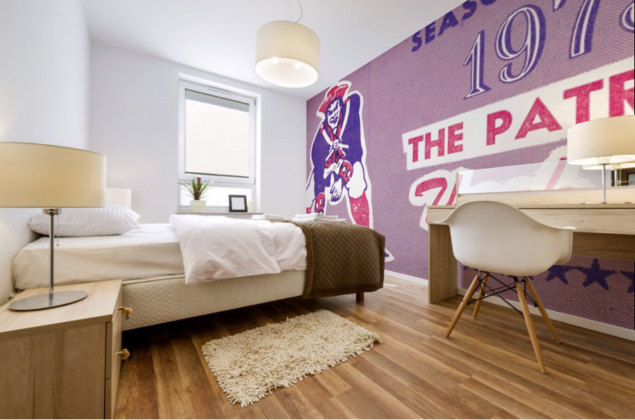 1973 New England Patriots Season Ticket Art Mural print