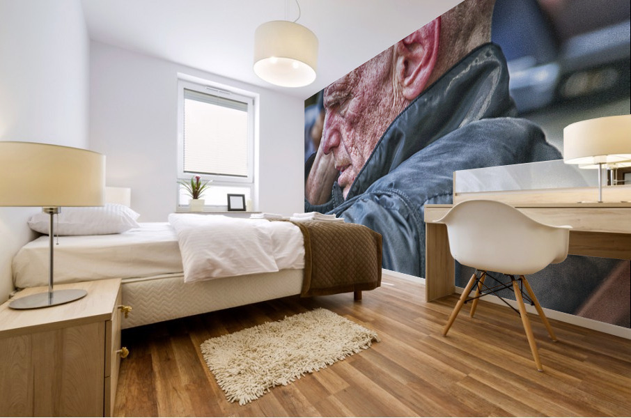 sleeping man three Mural print