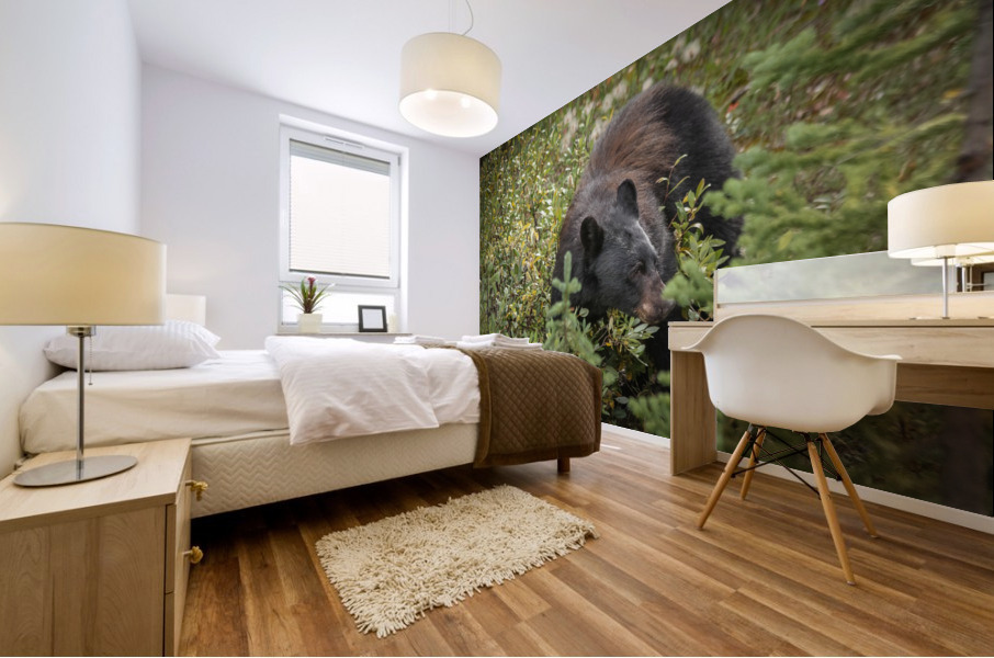 Berry Eating Bear Mural print