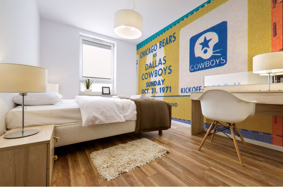 1971 Chicago Bears vs. Dallas Cowboys Ticket Art Mural print