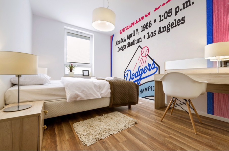 1986 Los Angeles Dodgers Opening Day Ticket Art Mural print