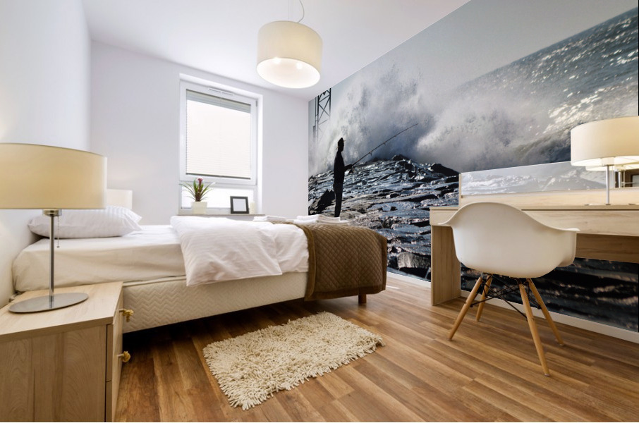 Dedicated Fisherman at the Ocean City Inlet Mural print