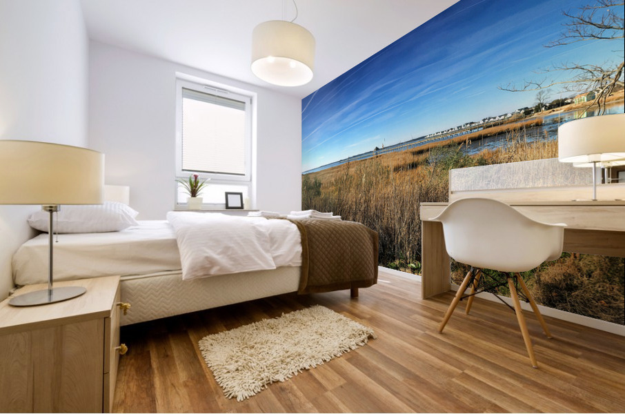 Ocean City Marsh and Pier Panorama Mural print
