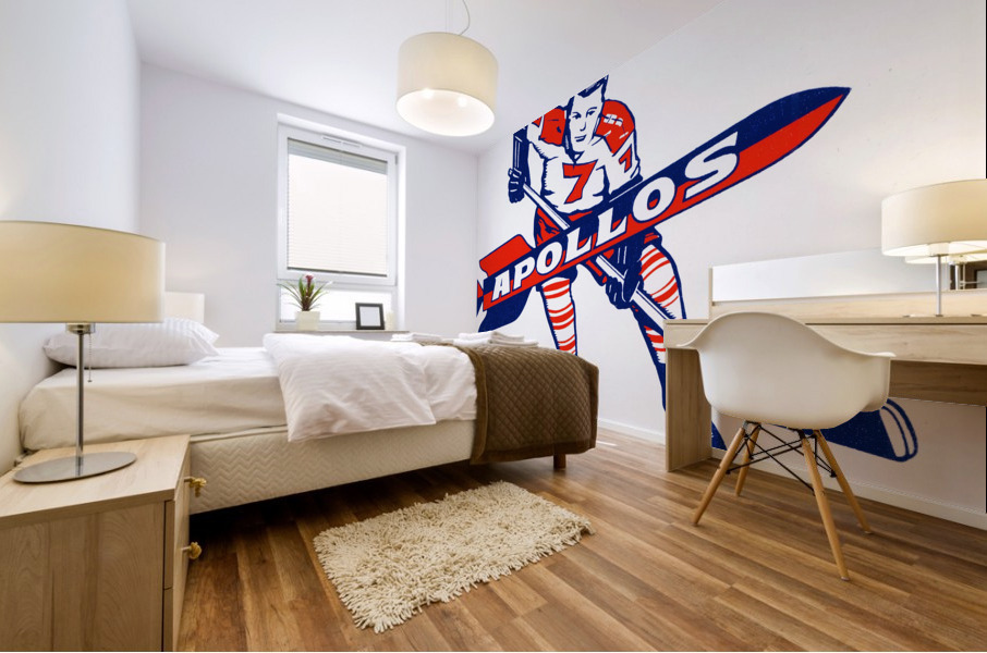 1965 Houston Apollos Hockey Logo Art Mural print