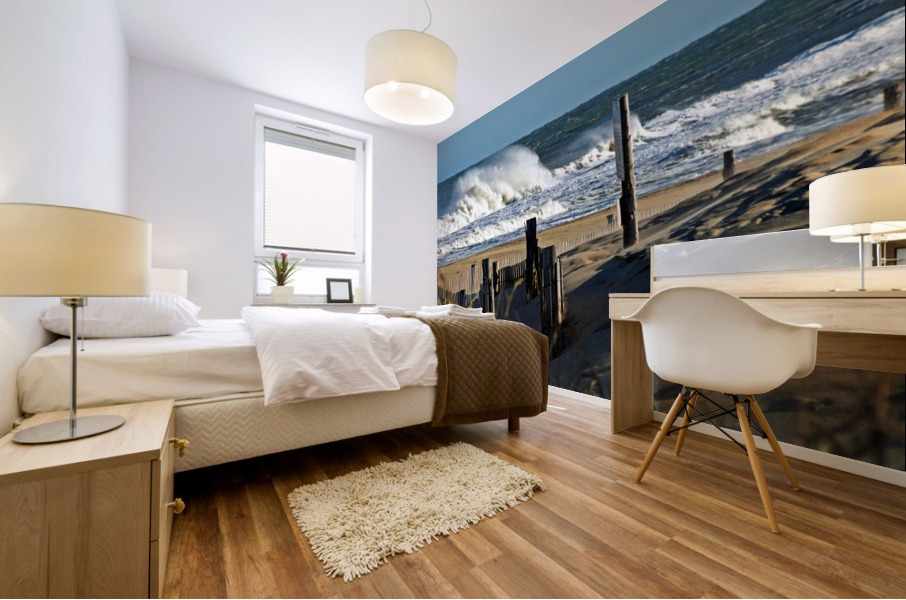 Fenwick Island Dunes and Waves Panorama Mural print
