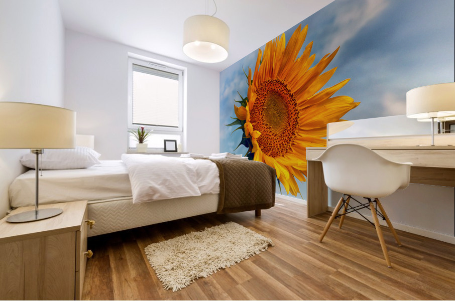 Sunflower Solitaire in the Sky Mural print