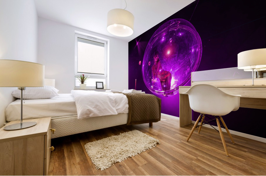 Girl In The Bubble Mural print