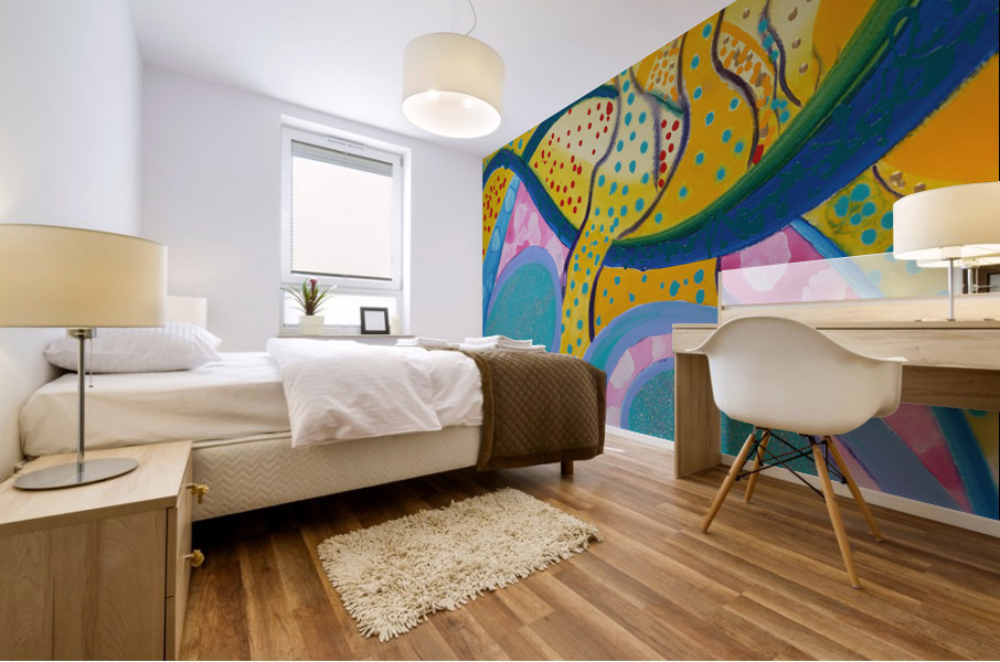 Galactic Landscape 1 Art Print - Original Acrylic by Carolina Cordon Mural print