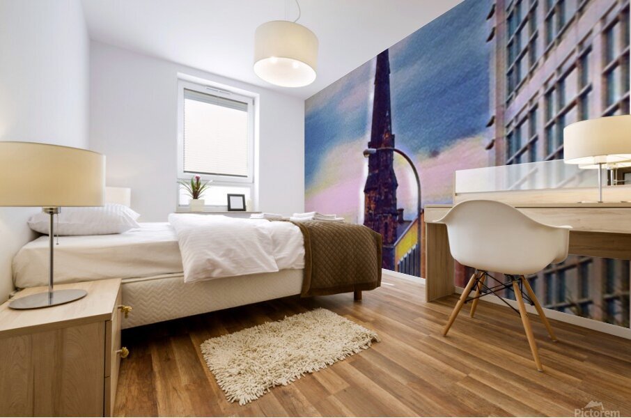 RUSH HOURS Digital Art Derived from Original Photography of Buffalo New York Cityscapes  Mural print