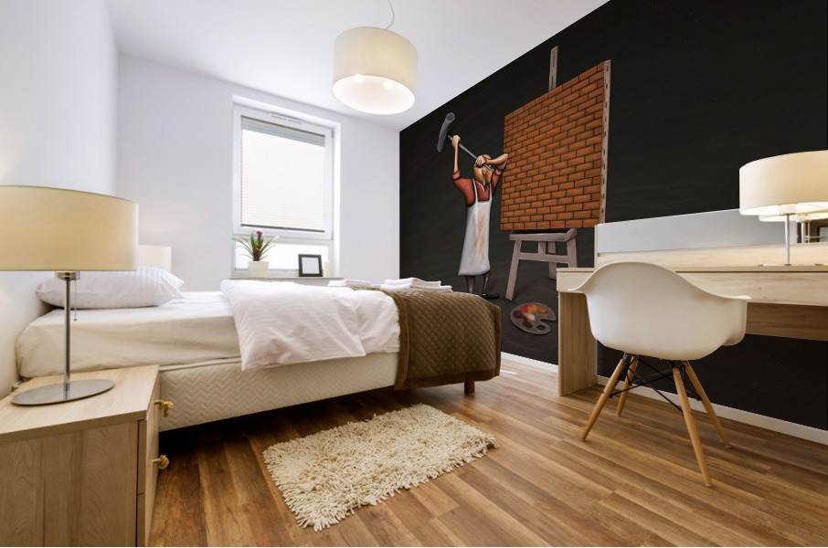 Painter And Wall Mural print