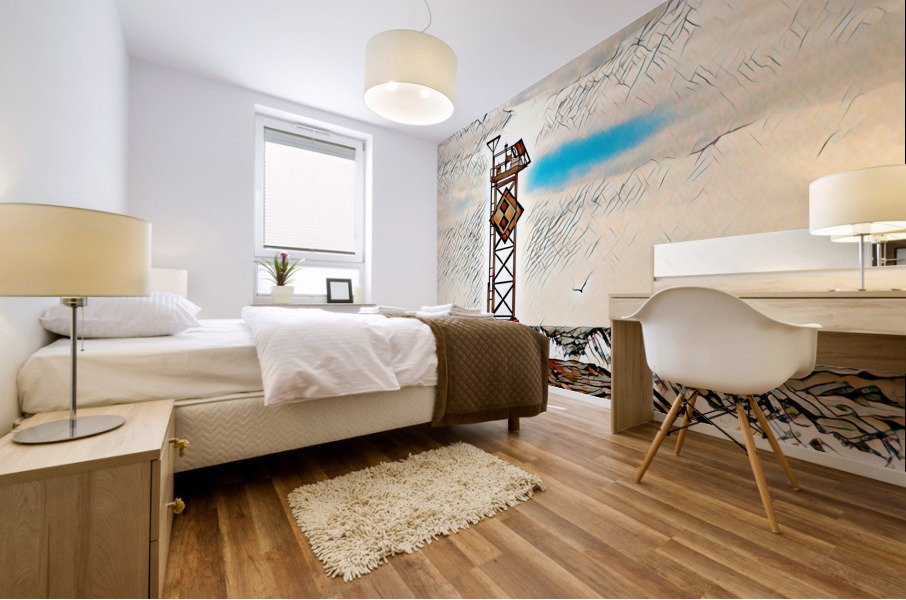 Ocean City Inlet Jetty Light with Edges Mural print