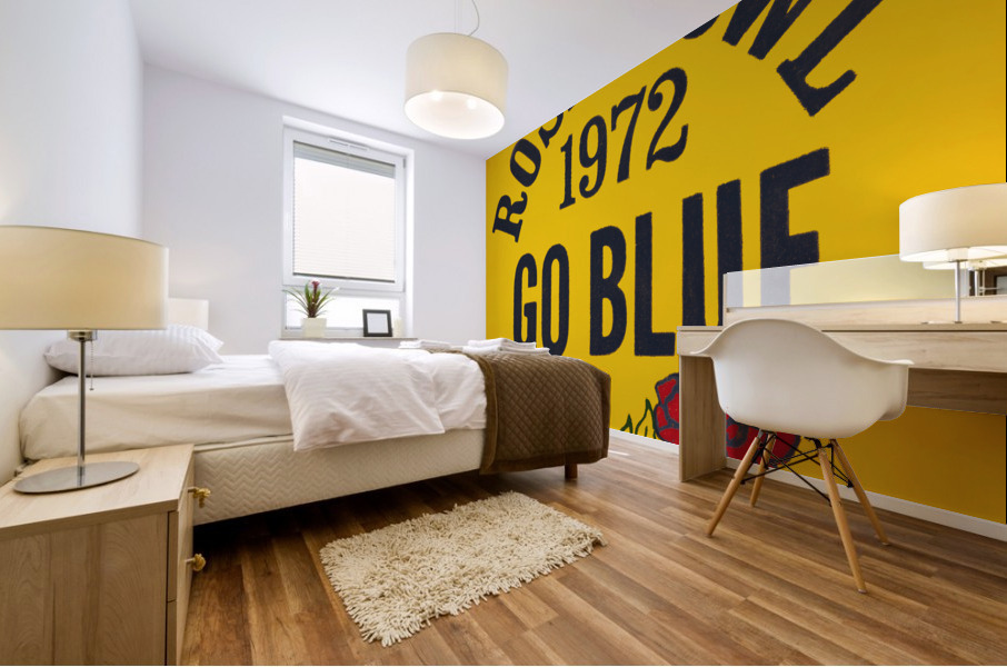 1972 Rose Bowl Go Blue Art Mural print