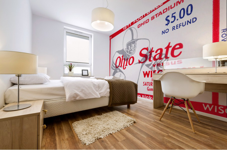 1971 Ohio State vs. Wisconsin Football Ticket Canvas Mural print