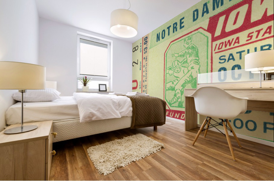 1946 Iowa vs. Notre Dame Football Ticket Canvas Mural print