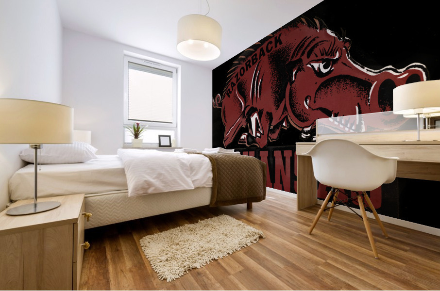 Vintage Arkansas Razorback Art Mural print