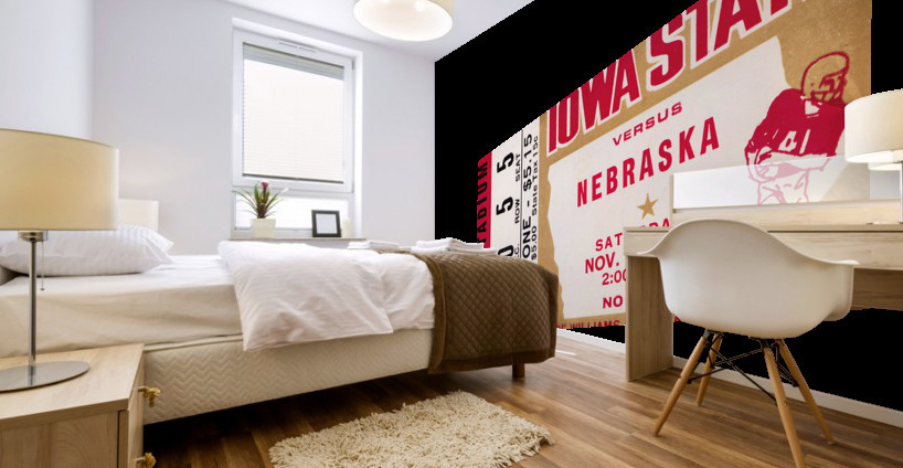1968 Iowa State vs. Nebraska Football Ticket Stub Canvas Mural print