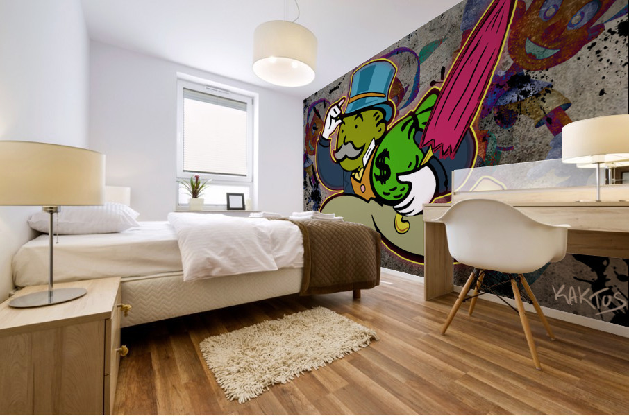 Mr Monopoly  jiminy cricket Mural print