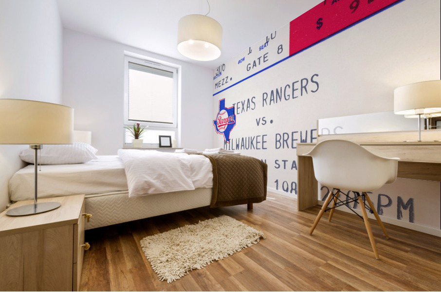 1987 Texas Rangers Baseball Ticket Canvas Mural print