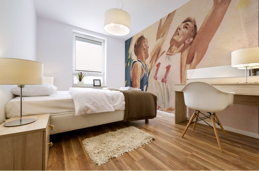 1964 Washington Huskies Basketball Program Lon Keller Art Mural print