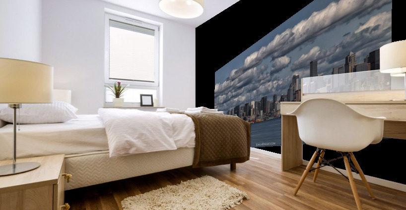 Elemerald Blue - Seattle Skyline Panorama Art Mural print